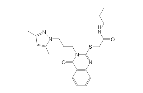 2-({3-[3-(3,5-dimethyl-1H-pyrazol-1-yl)propyl]-4-oxo-3,4-dihydro-2-quinazolinyl}sulfanyl)-N-propylacetamide