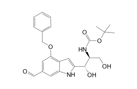 4-Benmzyloxy-2-[(1S,2S)-2-tert-butoxycarbonylamino)-1,3-dihydroxy)propyl]-1H-indol-3-carboxaldehyde