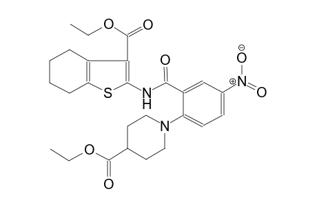 4-piperidinecarboxylic acid, 1-[2-[[[3-(ethoxycarbonyl)-4,5,6,7-tetrahydrobenzo[b]thien-2-yl]amino]carbonyl]-4-nitrophenyl]-, ethyl ester