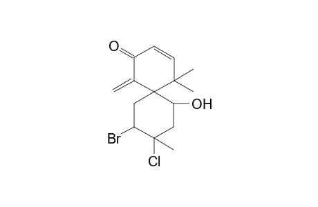 10-bromo-9-chloro-7-hydroxy-5,5,9-trimethyl-1-methylidenespiro[5.5]undec-3-en-2-one