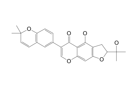 ULEXIN-D;5-HYDROXY-6,7-[2-(1-HYDROXY-1-METHYLETHYL)-2,3-DIHYDROFURAN)-3',4'-(2,2-DIMETHYLPYRANO)-ISOFLAVONE