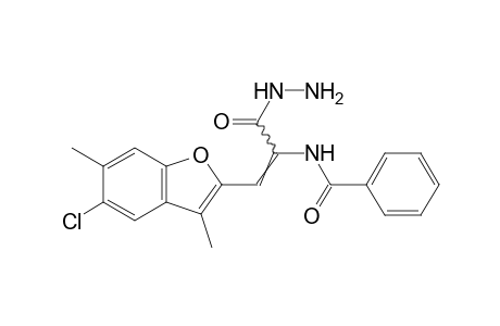 alpha-benzamido-5-chloro-3,6-dimethyl-2-benzofuranacrylic acid, hydrazide