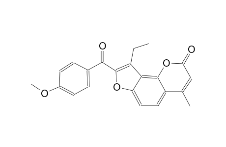 2H-furo[2,3-h][1]benzopyran-2-one, 9-ethyl-8-(4-methoxybenzoyl)-4-methyl-
