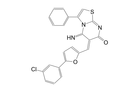 (6E)-6-{[5-(3-chlorophenyl)-2-furyl]methylene}-5-imino-3-phenyl-5,6-dihydro-7H-[1,3]thiazolo[3,2-a]pyrimidin-7-one