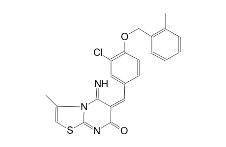 (6E)-6-{3-chloro-4-[(2-methylbenzyl)oxy]benzylidene}-5-imino-3-methyl-5,6-dihydro-7H-[1,3]thiazolo[3,2-a]pyrimidin-7-one