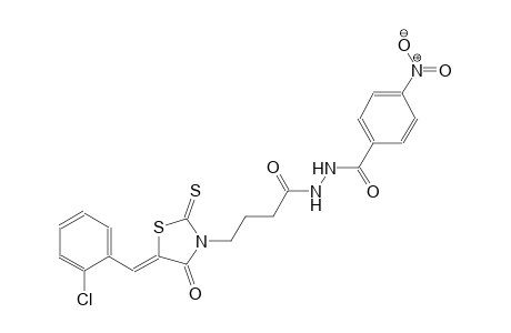 4-[(5Z)-5-(2-chlorobenzylidene)-4-oxo-2-thioxo-1,3-thiazolidin-3-yl]-N'-(4-nitrobenzoyl)butanohydrazide