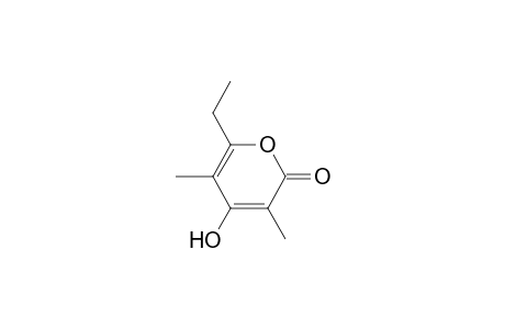 2H-Pyran-2-one, 6-ethyl-4-hydroxy-3,5-dimethyl-