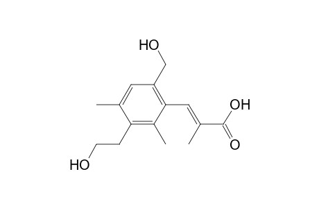 2-Propenoic acid, 3-[3-(2-hydroxyethyl)-6-(hydroxymethyl)-2,4-dimethylphenyl]-2-methyl- , (E)-