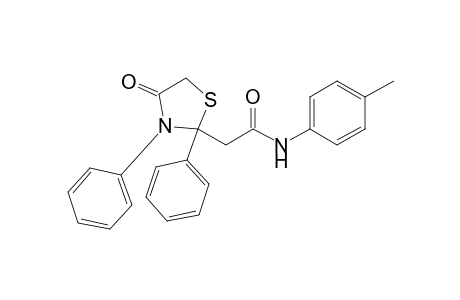 2-(4-keto-2,3-diphenyl-thiazolidin-2-yl)-N-(p-tolyl)acetamide