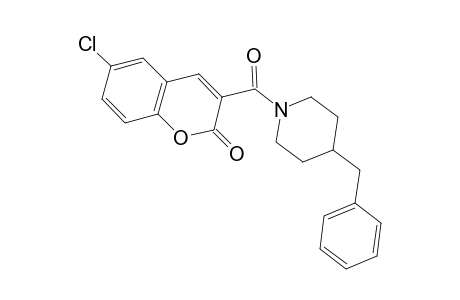 3-[(4-benzylpiperidin-1-yl)carbonyl]-6-chloro-2H-chromen-2-one