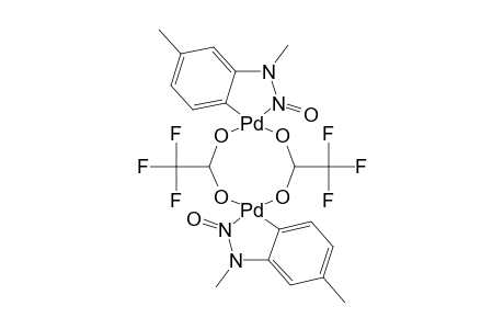DI-MY-TRIFLUOROACETATO-BIS-[4-METHYL-2-NITROSOAMINO)-PHENYL-C,N=O]-DIPALLADIUM-(2)