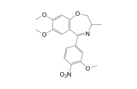 2,3-dihydro-7,8-dimethoxy-5-(3-methoxy-4-nitrophenyl)-3-methyl-1,4-benzoxazepine