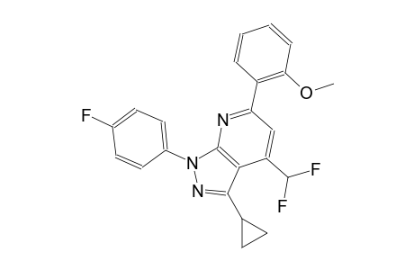 1H-pyrazolo[3,4-b]pyridine, 3-cyclopropyl-4-(difluoromethyl)-1-(4-fluorophenyl)-6-(2-methoxyphenyl)-