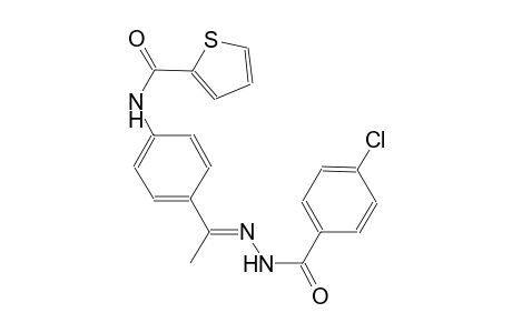 N-{4-[(1E)-N-(4-chlorobenzoyl)ethanehydrazonoyl]phenyl}-2-thiophenecarboxamide