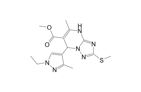 methyl 7-(1-ethyl-3-methyl-1H-pyrazol-4-yl)-5-methyl-2-(methylsulfanyl)-4,7-dihydro[1,2,4]triazolo[1,5-a]pyrimidine-6-carboxylate