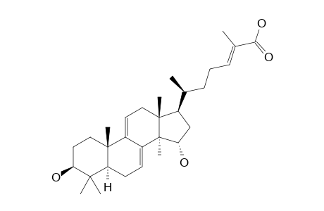 GANODERMIC-ACID-JB;LANOSTA-7,9(11),24-TRIEN-3-BETA,15-ALPHA-DIHYDROXY-26-OIC-ACID