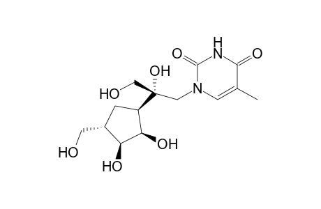 (2S,1'S,2'R,3'S,4'R)-(+)-1-[2-Hydroxy-2-hydroxymethyl-2-(2',3'-dihydroxy-4'-hydroxymethylcyclopent-1'-yl)ethyl]-5-methyl-1H-pyrimidine-2,4-dione