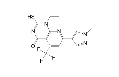 pyrido[2,3-d]pyrimidin-4(1H)-one, 5-(difluoromethyl)-1-ethyl-2-mercapto-7-(1-methyl-1H-pyrazol-4-yl)-