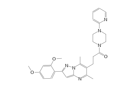 pyrazolo[1,5-a]pyrimidine, 2-(2,4-dimethoxyphenyl)-5,7-dimethyl-6-[3-oxo-3-[4-(2-pyridinyl)-1-piperazinyl]propyl]-