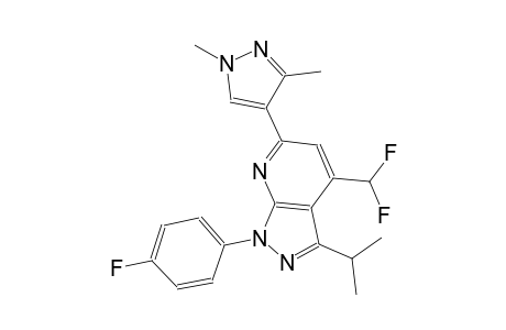 1H-pyrazolo[3,4-b]pyridine, 4-(difluoromethyl)-6-(1,3-dimethyl-1H-pyrazol-4-yl)-1-(4-fluorophenyl)-3-(1-methylethyl)-