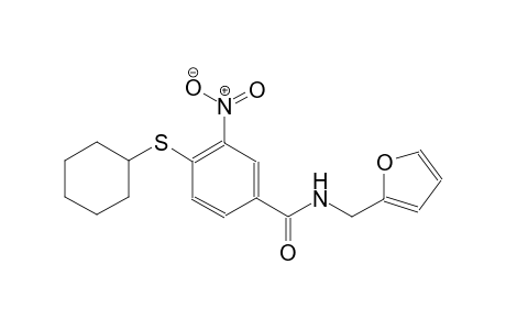 4-(cyclohexylsulfanyl)-N-(2-furylmethyl)-3-nitrobenzamide