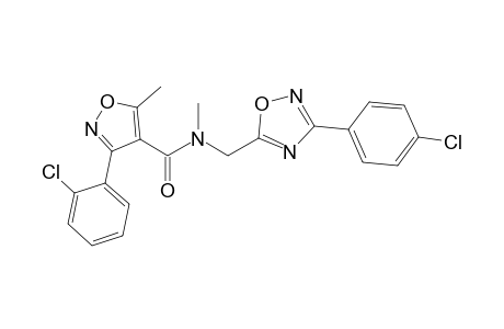 3-(2-Chlorophenyl)-N-{[3-(4-chlorophenyl)-1,2,4-oxadiazol-5-yl]methyl}-N,5-dimethyl-1,2-oxazole-4-carboxamide