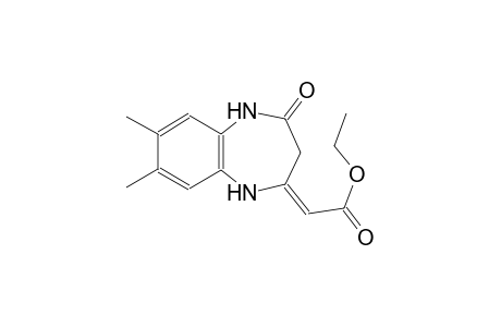 ethanoic acid, (1,3,4,5-tetrahydro-7,8-dimethyl-4-oxo-2H-1,5-benzodiazepin-2-ylidene)-, ethyl ester, (2E)-