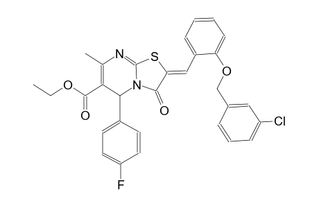 5H-thiazolo[3,2-a]pyrimidine-6-carboxylic acid, 2-[[2-[(3-chlorophenyl)methoxy]phenyl]methylene]-5-(4-fluorophenyl)-2,3-dihydro-7-methyl-3-oxo-, ethyl ester, (2Z)-