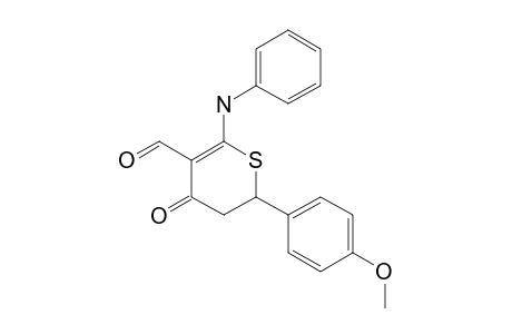 4-keto-6-(4-methoxyphenyl)-2-(phenylamino)-5,6-dihydrothiopyran-3-carbaldehyde