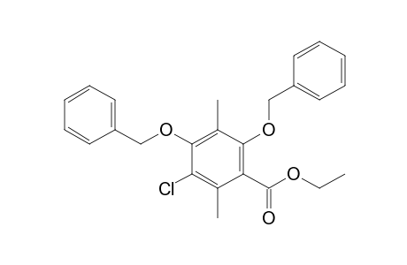 Benzoic acid, 3-chloro-2,5-dimethyl-4,6-bis(phenylmethoxy)-, ethyl ester
