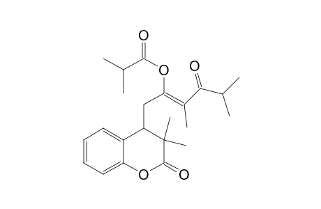 4-{2'-[(Isopropylcarbonyl)oxy)-3'-(isopropylcarbonyl)]-2'-butenyl}-3,3-dimethyl-3,4-dihydrobenzopyran-2H-2-one