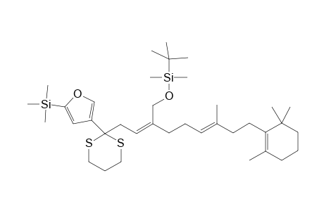 2-[(2E,6E)-9-(2,6,6-Trimethyl-1-cyclohexen-1-yl)-7-methyl-3-[(tert-butyldimethylsilyloxy)methyl]-2,6-nonadienyl]-2-(trimethylsilylfuran-4-yl]-1,3-dithian