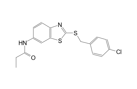 propanamide, N-[2-[[(4-chlorophenyl)methyl]thio]-6-benzothiazolyl]-