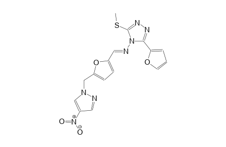 3-(2-furyl)-5-(methylsulfanyl)-N-((E)-{5-[(4-nitro-1H-pyrazol-1-yl)methyl]-2-furyl}methylidene)-4H-1,2,4-triazol-4-amine