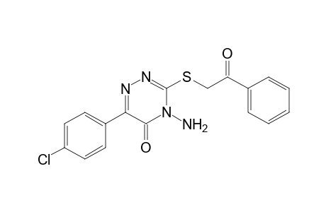 4-Amino-6-p-chlorophenyl-3-(2-oxo-2-phenylethylsulfanyl)-4H-[1,2,4]triazin-5-one
