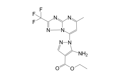 1H-pyrazole-4-carboxylic acid, 5-amino-1-[5-methyl-2-(trifluoromethyl)[1,2,4]triazolo[1,5-a]pyrimidin-7-yl]-, ethyl ester