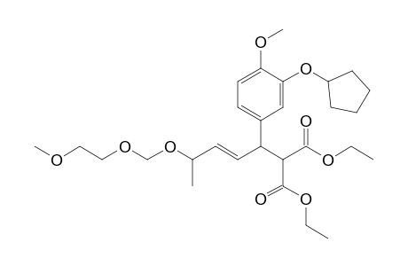 Diethyl {1-[3'-(cyclopentyloxy)-4'-methoxyphenyl]-4'-(2"-methoxyethoxy)methoxy-2'-pentenyl}propanedioate