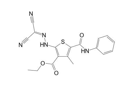 Ethyl 2-[2-(dicyanomethylene)hydrazinyl]-4-methyl-5-(phenylcarbamoyl)thiophene-3-carboxylate