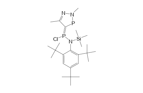 P-(2,5-DIMETHYL-2H-1,2,3-DIAZAPHOSPHOL-4-YL)-N-(2,4,6-TRI-TERT.-BUTYLPHENYL)-N-(TRIMETHYLSILYL)-AMINOCHLOROPHOSPHINE