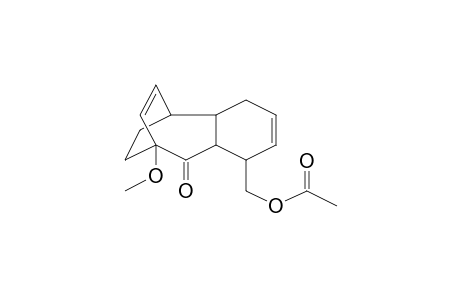 Tricyclo[7.2.2.0(3,8)]trideca-5,12-dien-2-one, 1-methoxy-4-(acetoxy)methyl-
