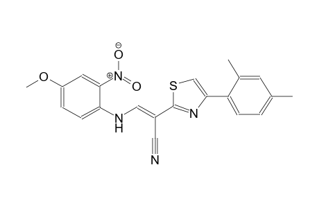 (2E)-2-[4-(2,4-dimethylphenyl)-1,3-thiazol-2-yl]-3-(4-methoxy-2-nitroanilino)-2-propenenitrile
