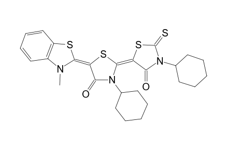(2Z,5Z)-3-cyclohexyl-2-(3-cyclohexyl-4-keto-2-thioxo-thiazolidin-5-ylidene)-5-(3-methyl-1,3-benzothiazol-2-ylidene)thiazolidin-4-one