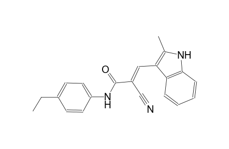 (2E)-2-cyano-N-(4-ethylphenyl)-3-(2-methyl-1H-indol-3-yl)-2-propenamide