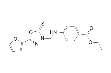 ethyl 4-{[(5-(2-furyl)-2-thioxo-1,3,4-oxadiazol-3(2H)-yl)methyl]amino}benzoate