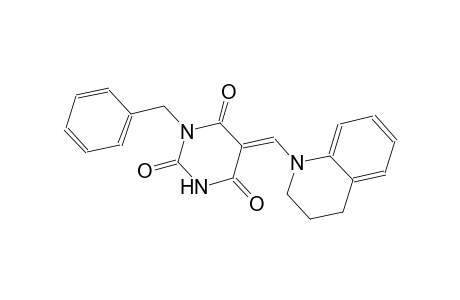 (5E)-1-benzyl-5-(3,4-dihydro-1(2H)-quinolinylmethylene)-2,4,6(1H,3H,5H)-pyrimidinetrione