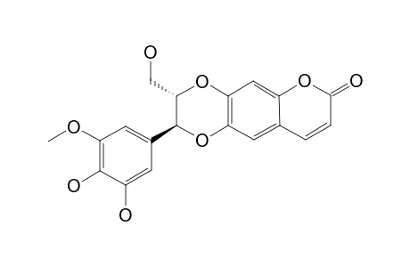 GREWIN;2-S*-(3,4-DIHYDROXY-5-METHOXYPHENYL)-3-R*-HYDROXYMETHYL-2,3-DIHYDRO-1,4,5-TRIOXA-ANTHRACEN-6-ONE