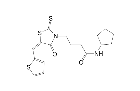3-thiazolidinebutanamide, N-cyclopentyl-4-oxo-5-(2-thienylmethylene)-2-thioxo-, (5E)-