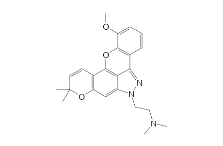 DIMETHYL-[2-[6,9-DIHYDRO-1-METHOXY-9,9-DIMETHYLPYRANO-[3,2-F]-(1)-BENZOPYRANO-[4,3,2-C,D]-INDAZOL-6-YL]-ETHYL]-AMINE