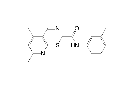 2-(3-cyano-4,5,6-trimethyl-pyridin-2-yl)sulfanyl-N-(3,4-dimethylphenyl)ethanamide