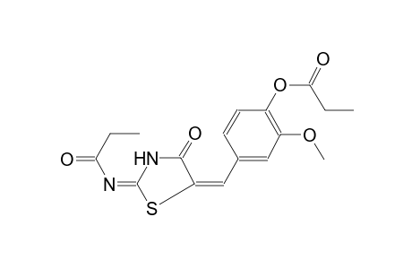 propanamide, N-[(2E,5E)-5-[[3-methoxy-4-(1-oxopropoxy)phenyl]methylene]-4-oxothiazolidinylidene]-